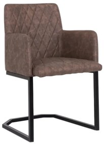 furniture-nabytek.cz - Masívna jedálenská súprava Bullwer so 4 stoličkami Clinton, akácia / kov / umelá koža, lakovaná, hnedá / čierna
