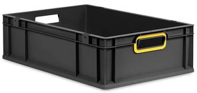 Sada 5 kusov - Eurobox Next Gen 2.0 Cycle - Stohovateľný kontajner s otvorenými rukoväťami - Žltý - 600 x 400 x 170 mm - Antracit