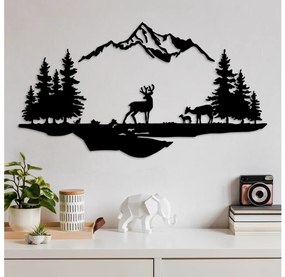 Nástenná dekorácia 2ks 70x38 cm jeleň kov/čierna