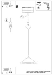 Sollux SL.1326 - Luster na lanku ZUMA 1xE27/15W/230V pr. 30 cm čierna