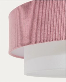 Biele/svetloružové detské svietidlo s textilným tienidlom Bianella – Kave Home