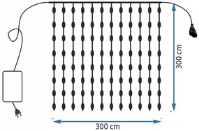 Světelný LED řetěz s 500 světly Kurty 300 cm teplá bílá