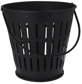 Kovový kôš na drevo Simply, 39x38 cm, čierna