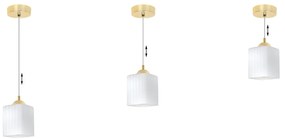 Závesné svietidlo Riffle Square, 1x biele sklenené tienidlo, g