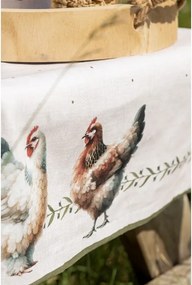 6ks béžové prestieranie so sliepočkami Barnyard Chicken - 48*35 cm