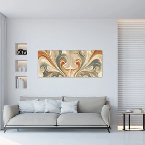 Obraz - Vír v zemitých farbách (120x50 cm)