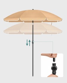 Slnečník SOLARA, Ø160cm, svetlá hnedá (taupe) SongmicsHome