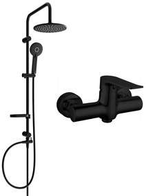 Mexen Carl sprchová zostava s dažďovou sprchou + sprchová batéria Pecos, čierna, 72740240-70