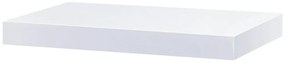 Autronic -  Polička nástenná 40 cm, MDF, farba biely vysoký lesk, baleno v ochranej fólii - P-023 WT