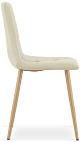 AKCIA Svetlobéžová zamatová stolička KARA II. akosť