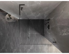 Mexen Lunar-B L, 1-krídlový sprchový kút, pravý, 90 x 90 cm, 8mm číre sklo, grafitový profil, 832L-090-090-95-00-P