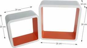 Poličky (2 ks) Fido - biela / oranžová