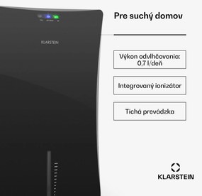 Klarstein Drybest 2000 2G, odvlhčovač vzduchu, ionizátor, 700 ml/d, 70 W, čierny