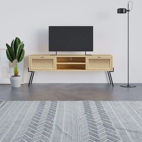 TV stolík v dekore duba v prírodnej farbe 140x51 cm Ecrin – Marckeric