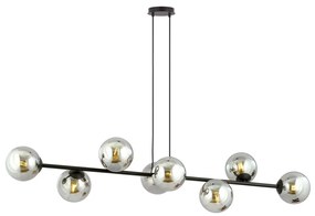 Luster na lanku ROSSI 8xE14/10W/230V čierna/šedá