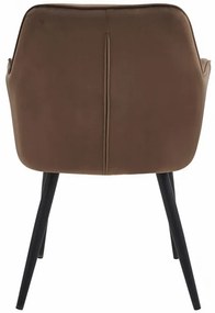 Set dvoch jedálenských stoličiek JORK zamatové, hnedé (čierne nohy) 2 ks