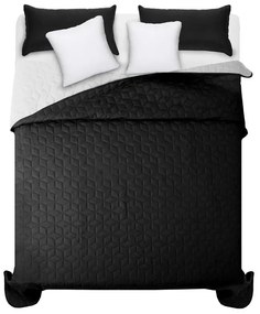 Čierno biele prešívané prikrývky na posteľ 200 x 220 cm
