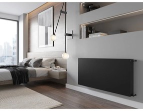 Mexen, Mexen Flat CF22 panelový radiátor 600 x 1300 mm, bočné pripojenie, 2057 W, čierny - W422F-060-130-70