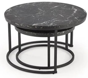 KONFERENČNÝ STOLÍK DAVINO ČIERNY MRAMOR + ČIERNY