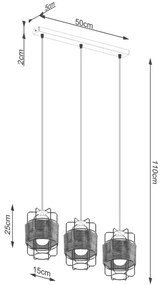 Sollux SL.1301 - Luster na lanku GIZUR 3xE27/15W/230V