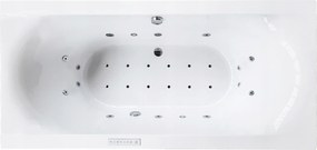 Veľká obdĺžniková kúpeľňová akrylová hydromasážna vaňa 180x80 s vírivkou