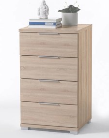 Nočný stolík/skrinka so 4 zásuvkami Smilla, výška 79 cm, dub sonoma