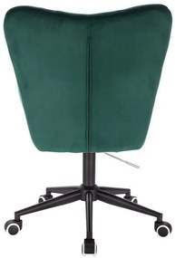 LuxuryForm DESIGN Kreslo AURORA VELUR na čiernej podstave s kolieskami - zelené