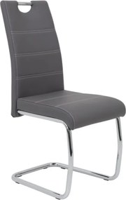 Jedálenská stolička Flora, šedá ekokoža