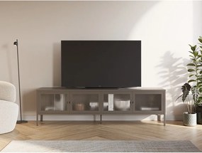 Sivý kovový TV stolík 160x50x35 cm Layna – Marckeric