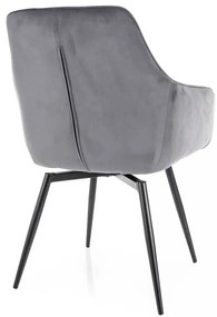 Jedálenská stolička Montale Velvet, sivá