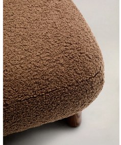 Hnedá podnožka z textílie buklé Nema – Kave Home