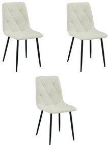 Set troch jedálenských stoličiek LIBRA béžové / čierne nohy (3 ks)