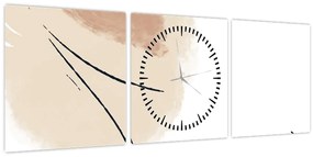 Obraz - Biela abstrakcia (s hodinami) (90x30 cm)
