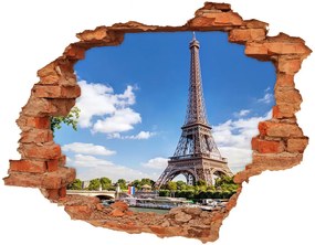 Nálepka 3D diera betón Eiffelova veža v paríži nd-c-59254074
