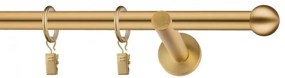 Dekorstudio Garniža jednoradová Guľa zlatá 19mm Dĺžka: 140cm, Typ uchytenia: Držiak otvorený, Typ príslušenstva: Krúžky tiché so štipcami