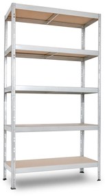 Bezskrutkový kovový regál RIVET BUDGET, 180x120x40, zinok