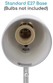 Aigostar -  Stolná lampa s klipom 1xE27/11W/230V strieborná/chróm