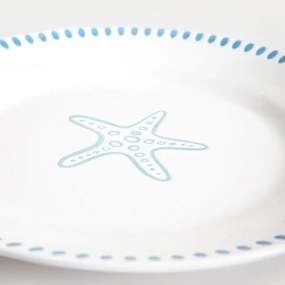 Dezertný tanier KAOMA biely / modrý 774553