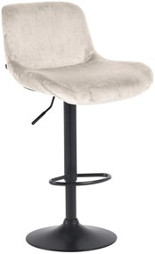 Barová stolička Solon - zamat, čierny rám - krémová