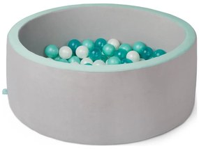 B-Toys - Detský suchý bazén s loptičkami pr. 89 cm šedá/tyrkysová