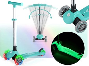 Ricokids Glow svietiaca v tme detská balančná Kolobežka - tyrkysová