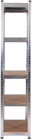 Kovový regál BestBerg BBMS-20 / 70 x 150 x 30 cm / 5 políc / strieborná/hnedá