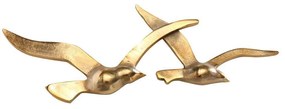 Kovová dekorácia na stenu Gold Birds 13x35 cm + 12x40 cm