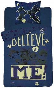 Svietiace obliečky PAW PATROL Believe me sivá Rozmer obliečky: 70 x 80 cm | 140 x 200 cm