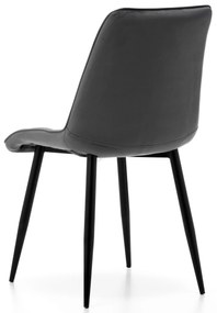 JAKS Jedálenská stolička Chic velvet tmavo šedá