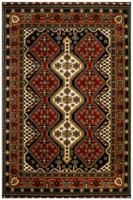 Koberec Afgan 4358A čierny / červený / krémový