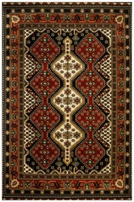 Koberec Afgan 4358A čierny / červený / krémový