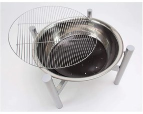 DEMA Skladacie záhradné ohnisko s grilom Sevilla, šedé
