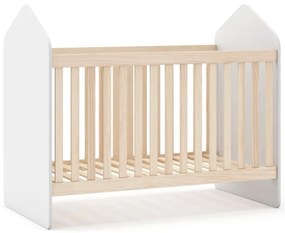 Biela/prírodná postieľka v dekore borovice 60x120 cm Estefania - Marckeric