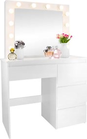 Toaletný stolík BELLA so zrkadlom a LED osvetlením PHO4868